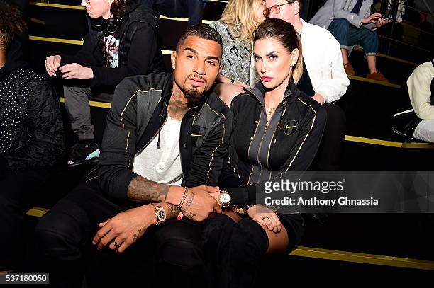 Kevin-Prince Boateng and Melissa Satta attend the NikeLab X Olivier Rousteing Football Nouveau Collection Launch Party at Cite Universitaire on June...