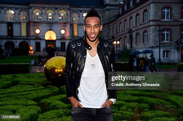 Pierre-Emerick Aubameyang attends the NikeLab X Olivier Rousteing Football Nouveau Collection Launch Party at Cite Universitaire on June 1, 2016 in...