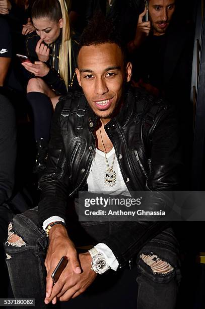 Pierre-Emerick Aubameyang attends the NikeLab X Olivier Rousteing Football Nouveau Collection Launch Party at Cite Universitaire on June 1, 2016 in...