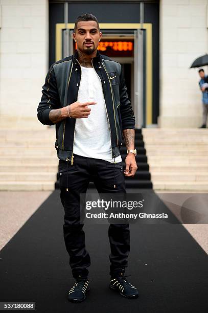 Kevin-Prince Boateng attends the NikeLab X Olivier Rousteing Football Nouveau Collection Launch Party at Cite Universitaire on June 1, 2016 in Paris,...
