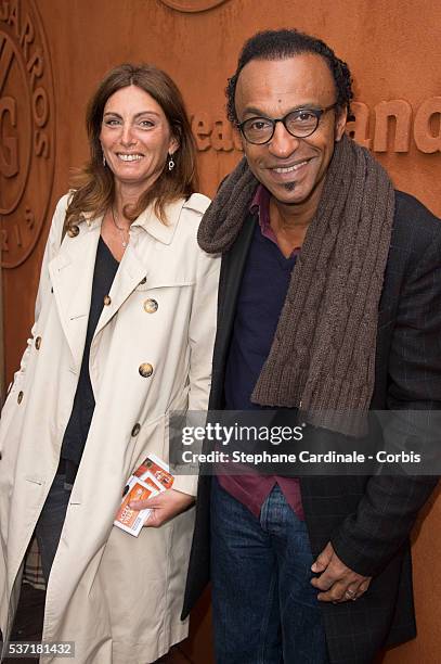 Laurence Katche and Manu Katche attend day eleven of the 2016 French Open at Roland Garros on June 1, 2016 in Paris, France.