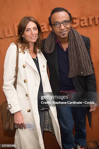 Laurence Katche and Manu Katche attend day eleven of the 2016 French Open at Roland Garros on June 1, 2016 in Paris, France.