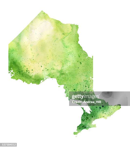 map of ontario with watercolor texture - raster illustration - ontario canada map stock illustrations