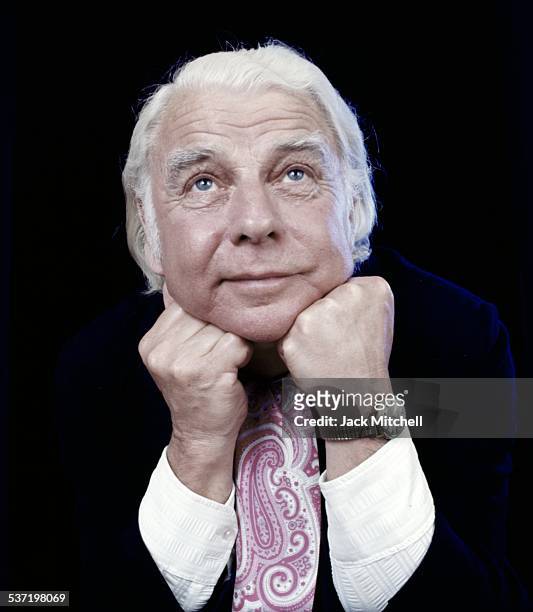 Welsh dramatist and actor Emlyn Williams photographed in 1974.