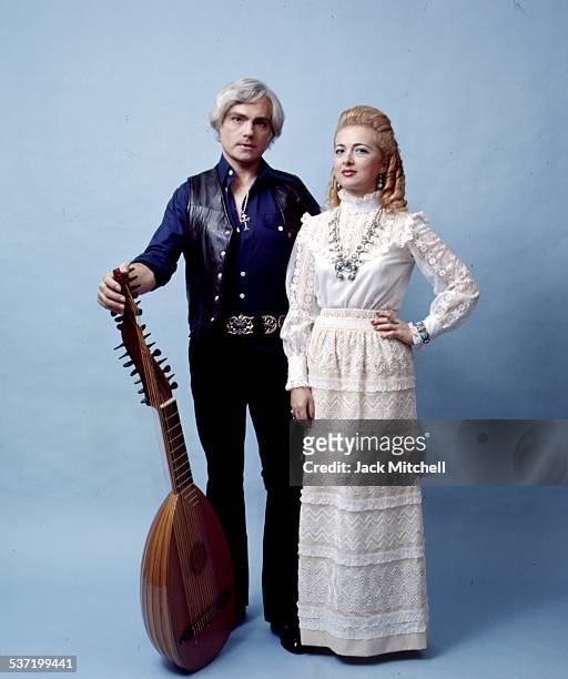 Spanish musicians Rodrigo de Zayas and Anne Perret photographed in March 1974.
