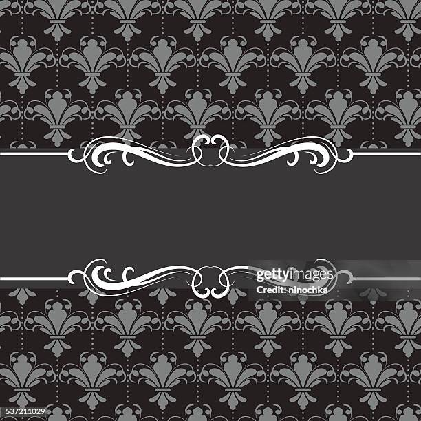 frame on damask seamless background - wedding pattern stock illustrations