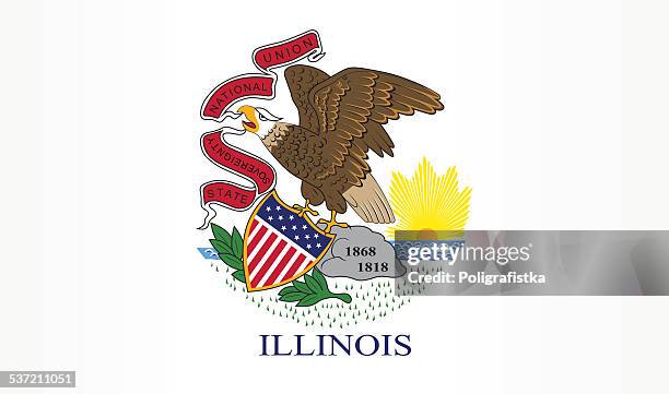 flag of illinois - illinois stock illustrations