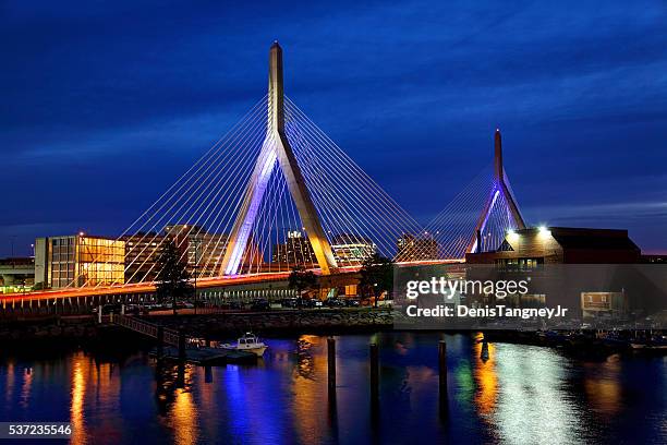 zakim bridge boston - zakim bridge stock pictures, royalty-free photos & images