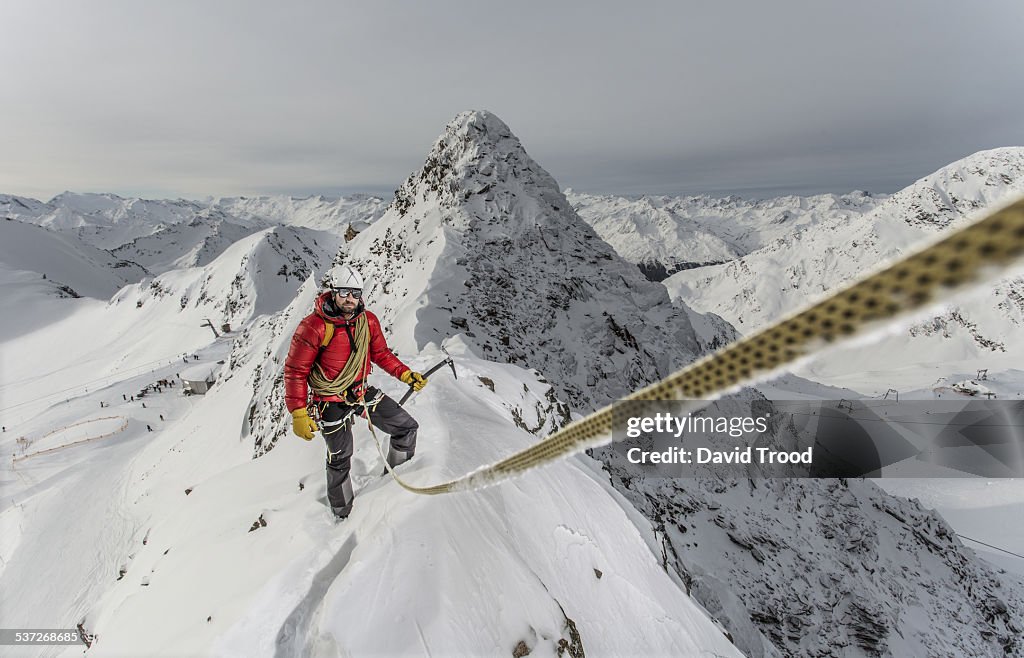 Mountain climber in the Austrian Alps