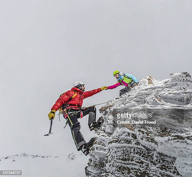 trekking in the austrian alps - mountain climbing team stock pictures, royalty-free photos & images