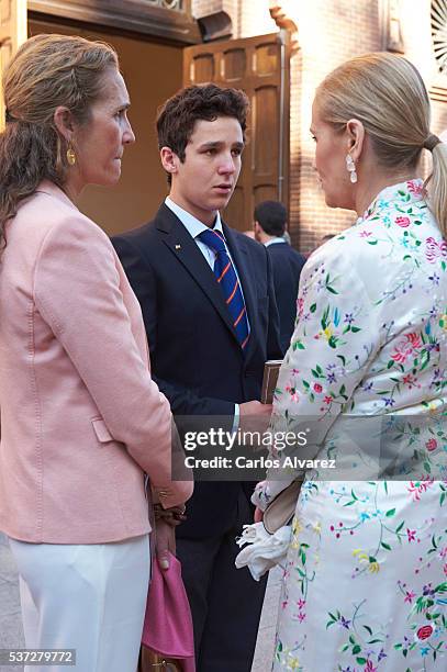 Felipe Juan Froilan de Marichalar y Borbon , Princess Elena de Borbon nad Cristina Cifuentes attend La Beneficiencia Bullfight at Las Ventas Bullring...