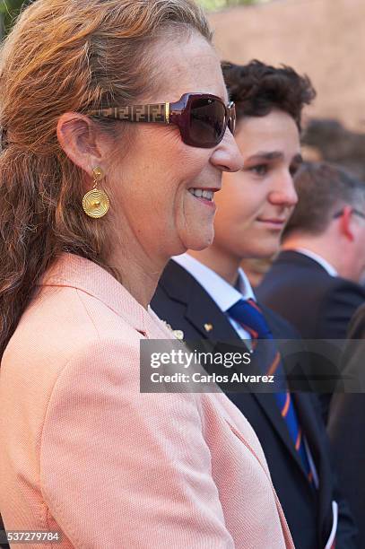 Felipe Juan Froilan de Marichalar y Borbon and Princess Elena de Borbon attend La Beneficiencia Bullfight at Las Ventas Bullring on June 1, 2016 in...