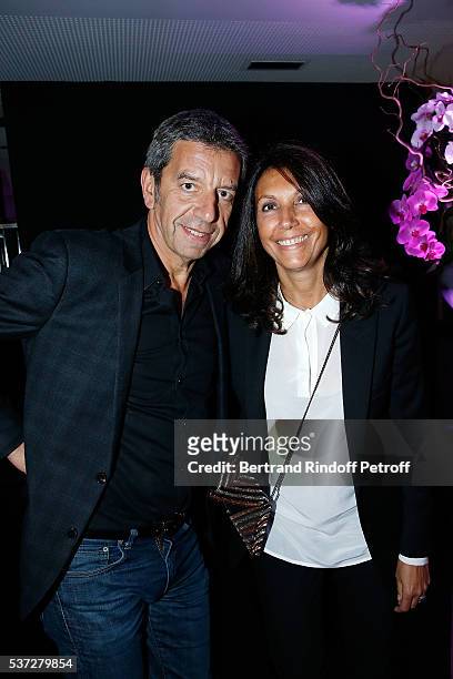 Michel Cymes and his wife Nathalie attend the Trophy of the Legends Perrier Party at Pavillon Vendome on June 1, 2016 in Paris, France.