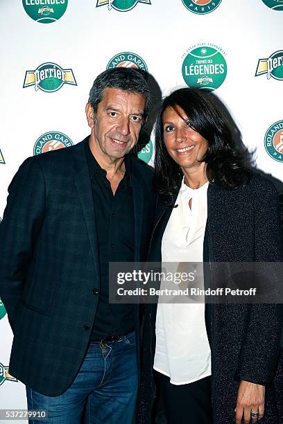 Michel Cymes and his wife Nathalie attend the Trophy of the Legends Perrier Party at Pavillon Vendome on June 1, 2016 in Paris, France.