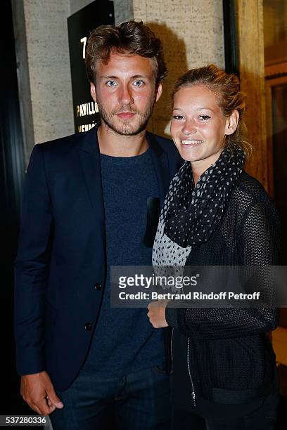 Lucas Pouille and his partner Clemence attend the Trophy of the Legends Perrier Party at Pavillon Vendome on June 1, 2016 in Paris, France.