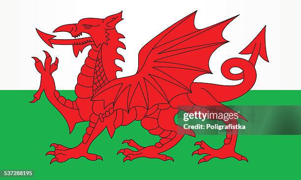 flag of wales - welsh flag 幅插畫檔、美工圖案、卡通及圖標