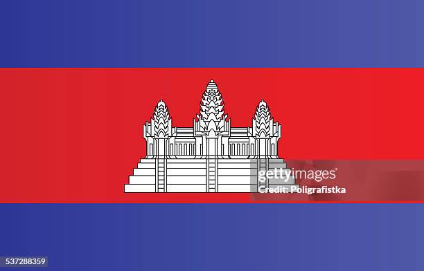flag of cambodia - cambodia stock illustrations
