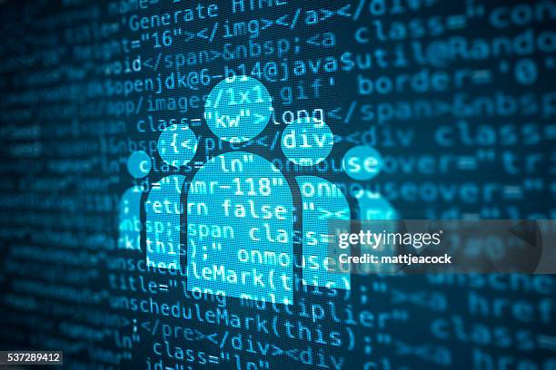 computer data code screen with team icon - network cable close up stock illustrations