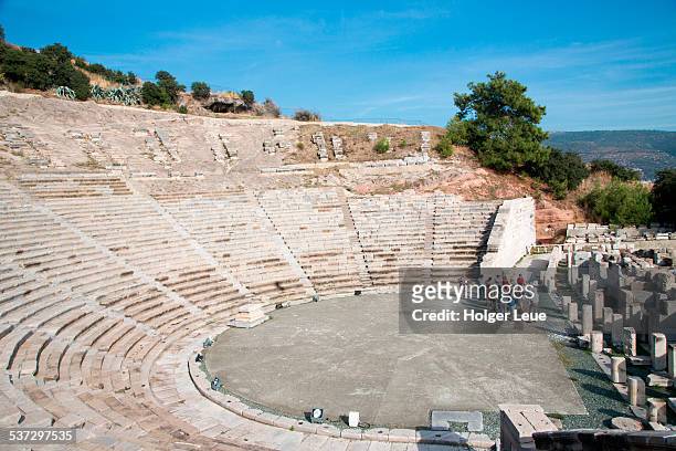 tour group at theatre of halicarnassus - bodrum turkey stock pictures, royalty-free photos & images