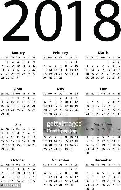 Calendar 2018 Illustration High-Res Vector Graphic - Getty Images