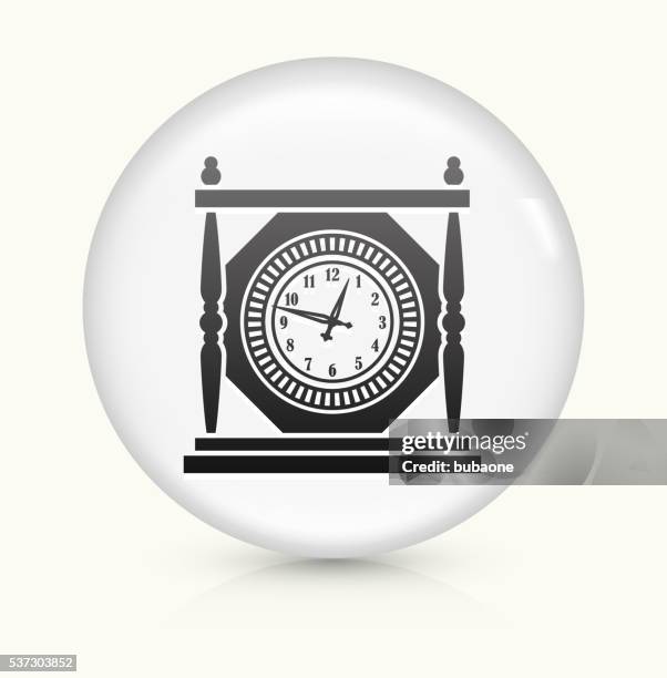 antique clock icon on white round vector button - clock hands pattern stock illustrations