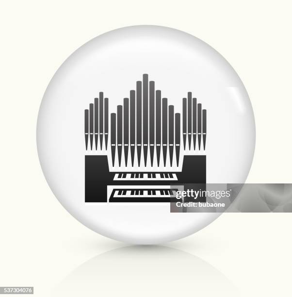 ilustraciones, imágenes clip art, dibujos animados e iconos de stock de órgano icono sobre un botón de vectores redondo y blanco - church organ