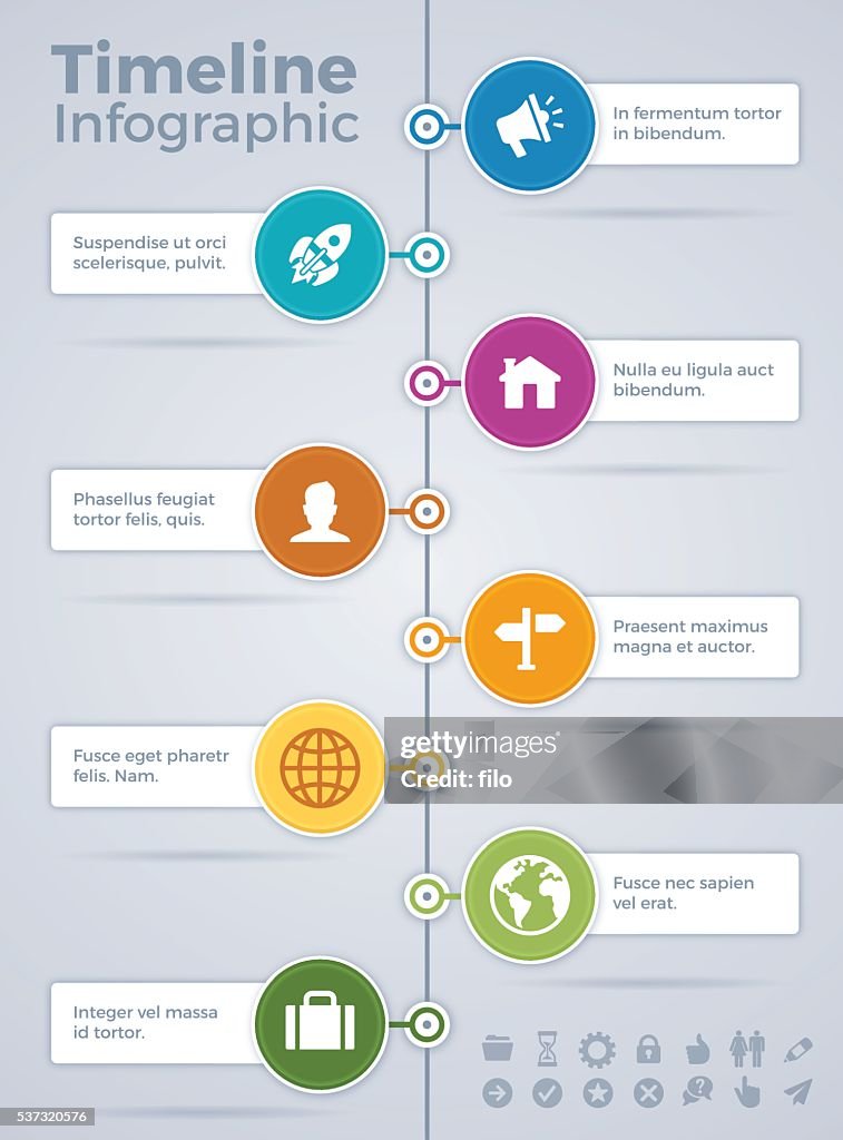 Vertical Eight Option Timeline Infographic
