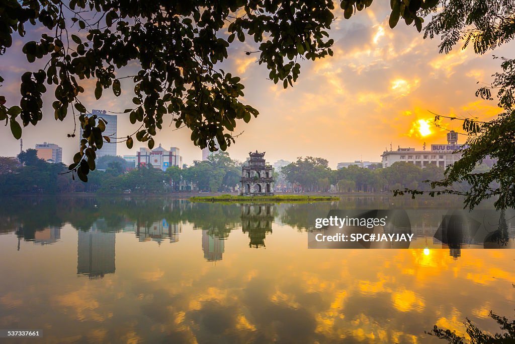 The First Light of the Day at Hoan Kiem Lake Hanoi