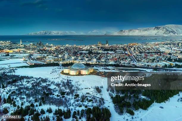 winter, reykjavik, iceland - reykjavik stock-fotos und bilder