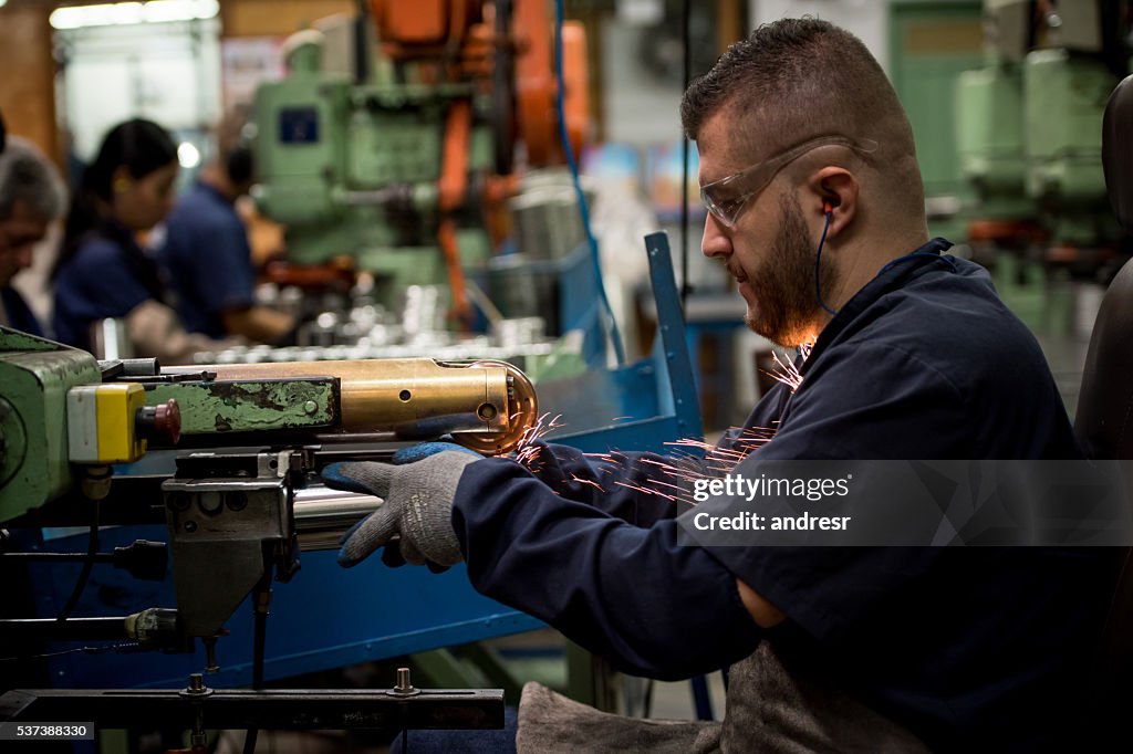 Man working at a factory