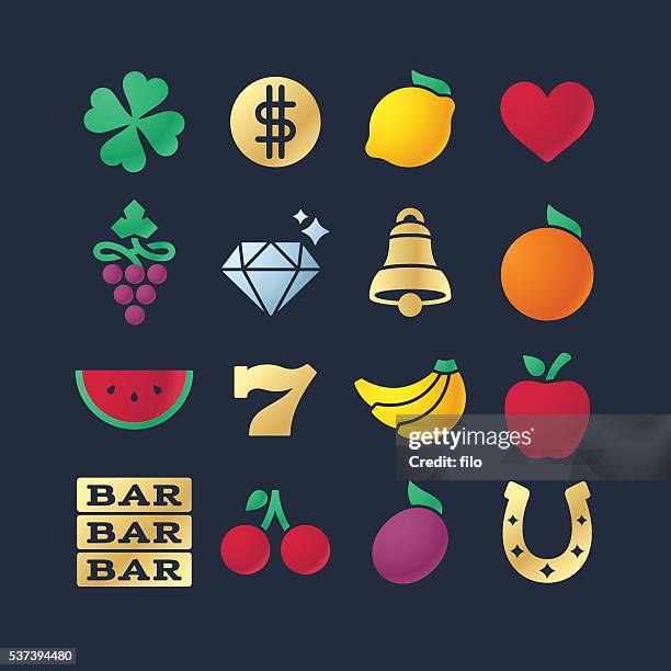 gambling symbols and icons - possibilities stock illustrations