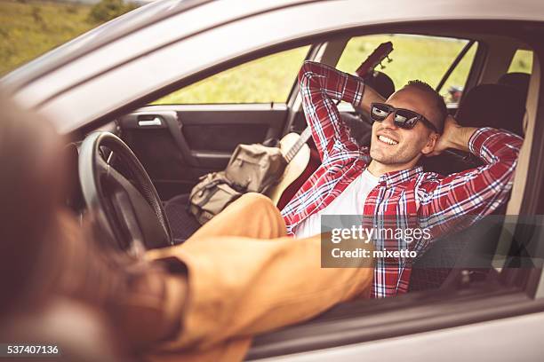 rest in a car - comfortable car stock pictures, royalty-free photos & images