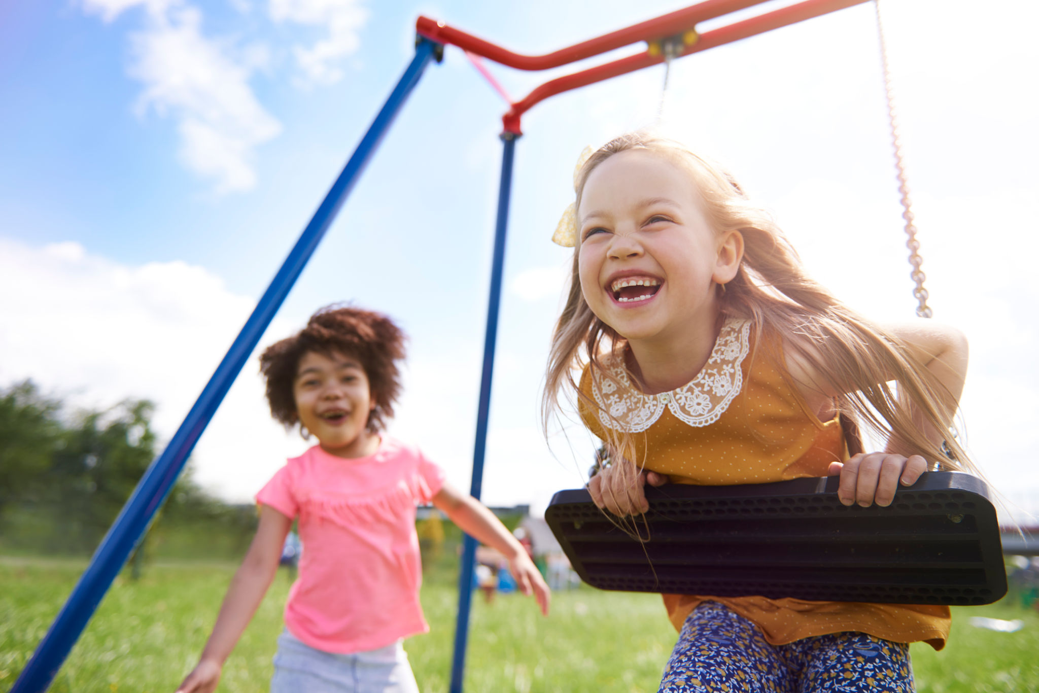 happy children playing
