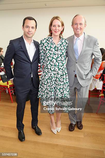 Laurent Claquin, Jacqueline Sackler and Mark Gilbertson attend the Museum of the City of New York Spring Symposium and Luncheon at New York Academy...