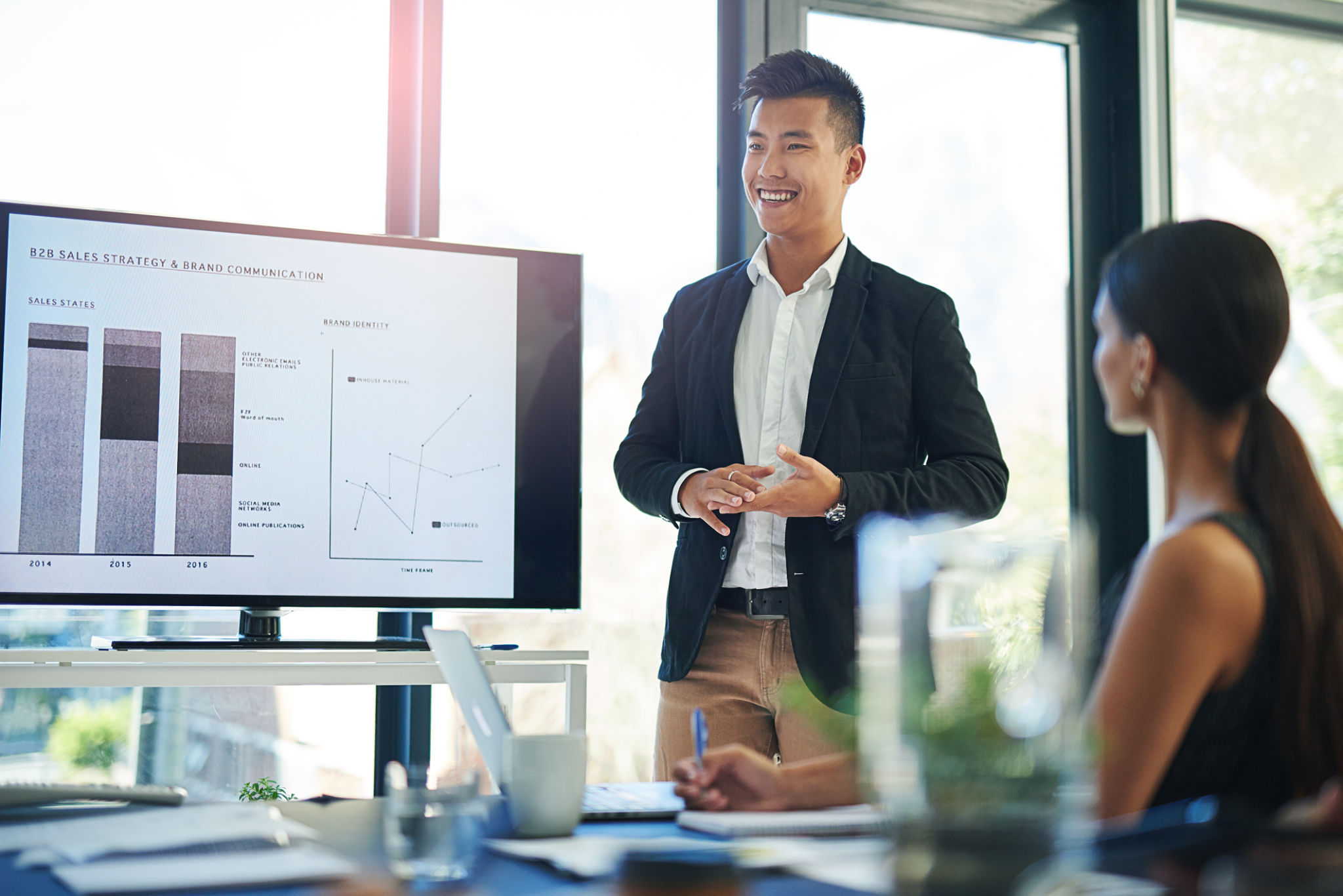 Keeping his presentation positive Keeping his presentation positive