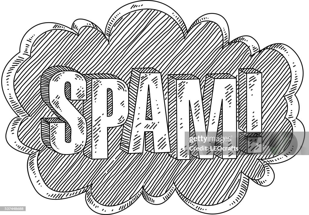 Spam Lettering Spam Text Drawing High-Res Vector Graphic - Getty Images