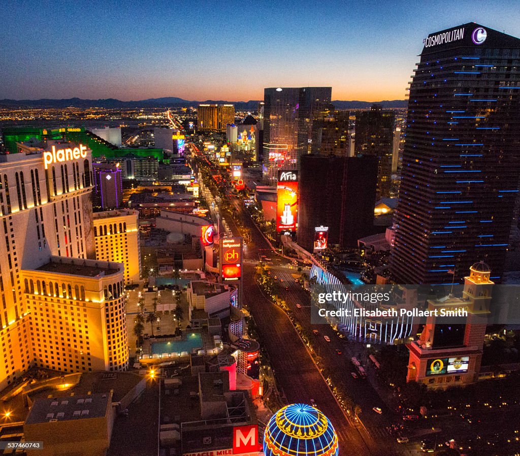 Las Vegas Strip At Sunset HighRes Stock Photo Getty Images