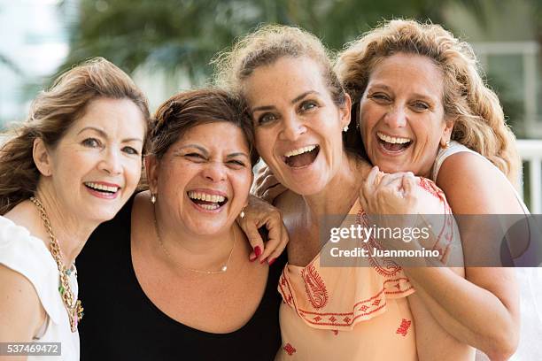 friends having fun - only mature women stockfoto's en -beelden