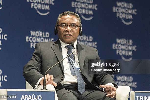 Rui Maria de Araujo, East Timor's prime minister, speaks during the World Economic Forum for Association of Southeast Asian Nations in Kuala Lumpur,...