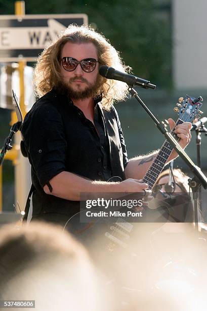 Vocalist Jim James of the band My Morning Jacket performs during the Cadillac House grand opening at 330 Hudson St on June 1, 2016 in New York City.