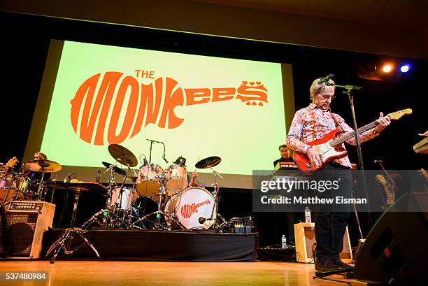 Mickey Dolenz and Peter Tork of The Monkees perform live on stage at Town Hall on June 1, 2016 in New York City.