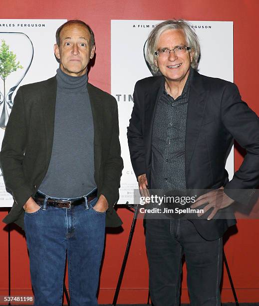 Director Charles Ferguson and producer Tom Dinwoodie attend the "Time To Choose" New York screening at Landmark's Sunshine Cinema on June 1, 2016 in...