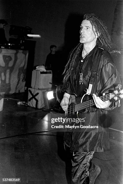 Will Sinnott of The Shamen performs on stage in Aberdeen, Scotland, United Kingdom, 1990.