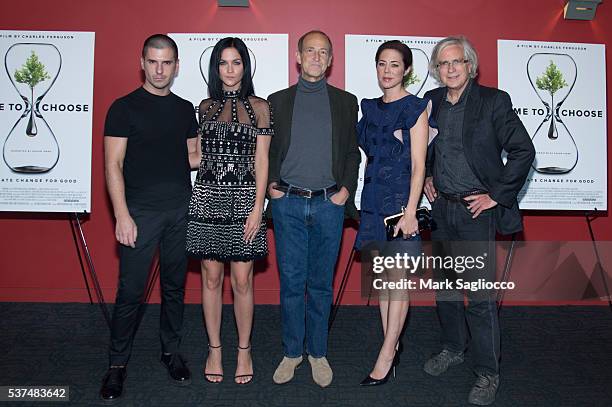 Geordon Nichol, Leigh Lezark, Filmmaker Charles Ferguson, Producer Audrey Marrs and Guest attend the "Time To Choose" New York Screening at...
