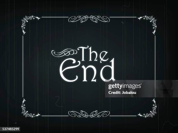 stockillustraties, clipart, cartoons en iconen met the end of an old movie - the end