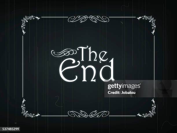 the end of an old movie - photographic slide stock illustrations