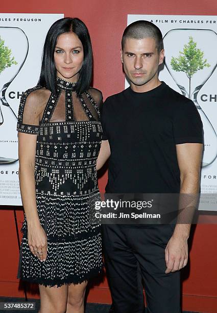 Leigh Lezark and Geordon Nicol attend the "Time To Choose" New York screening at Landmark's Sunshine Cinema on June 1, 2016 in New York City.