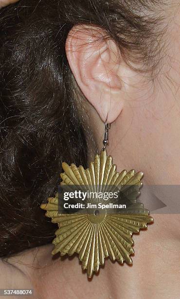 Singer Kendra Foster, jewelry detail, attends the "Time To Choose" New York screening at Landmark's Sunshine Cinema on June 1, 2016 in New York City.