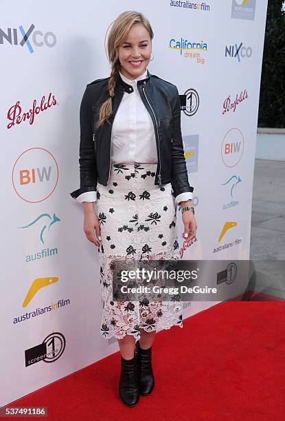 Actress Abbie Cornish arrives at Australians In Film Heath Ledger Scholarship Dinner on June 1, 2016 in Beverly Hills, California.