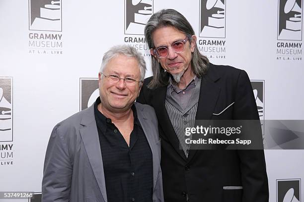 Composer Alan Menken and Vice President of the GRAMMY Foundation Scott Goldman attend An Evening With Alan Menken at The GRAMMY Museum on June 1,...